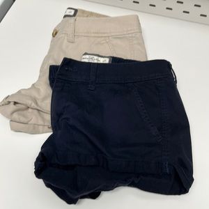 Pre Owned Abercrombie & Fitch Cuffed Shorts Junior Misses  4 W 27